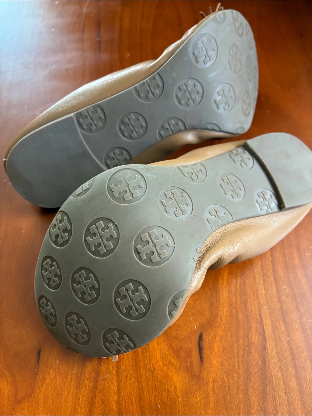 Tory Burch Brown Leather Tassel Ballet Flats